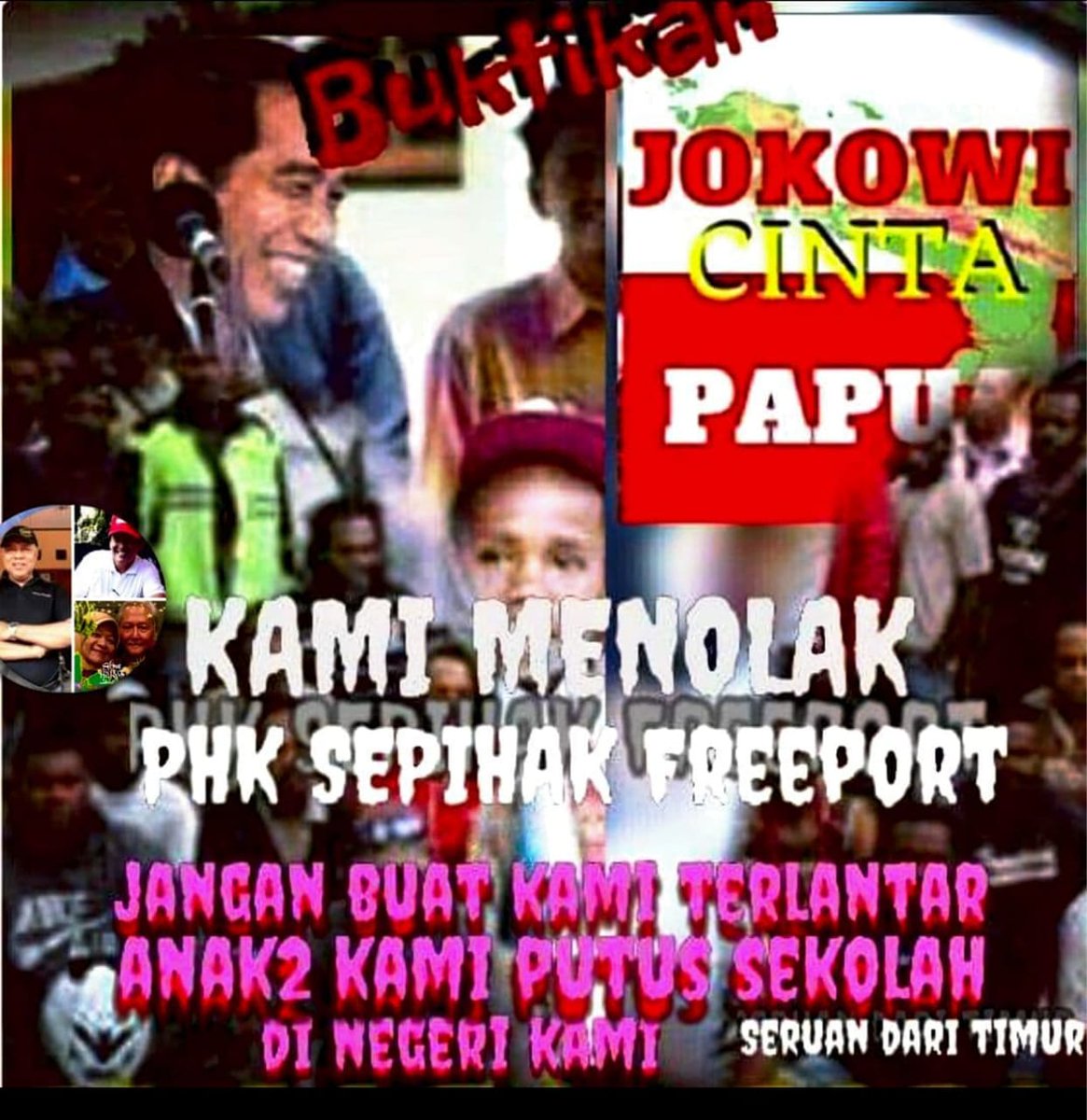 buruhpapua28's tweet photo. Pak jokowi pak erickthohir katanya saham 51 % Freeport sdh dimiliki BUMN tapi kok msh ada yang ditelantarkan.#JumatBerkah #TalkThatTalk #TeamLY #PKSTolakKenaikanBBM https://t.co/Dz4sXuoLsd