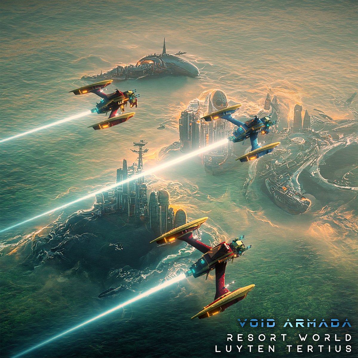 Exploring the Sol Imperium, hot on the heels of bounty hunter Tamaira Cain 🚀

Dipped our toes in the sands on Resort World Mesonia 

Swam on the water planet Luyten Tertius 

Now we've found a warp trail pointing towards Lucilia IV 🧐 #Travelogue #AI #Midjourney #AI #AIArt