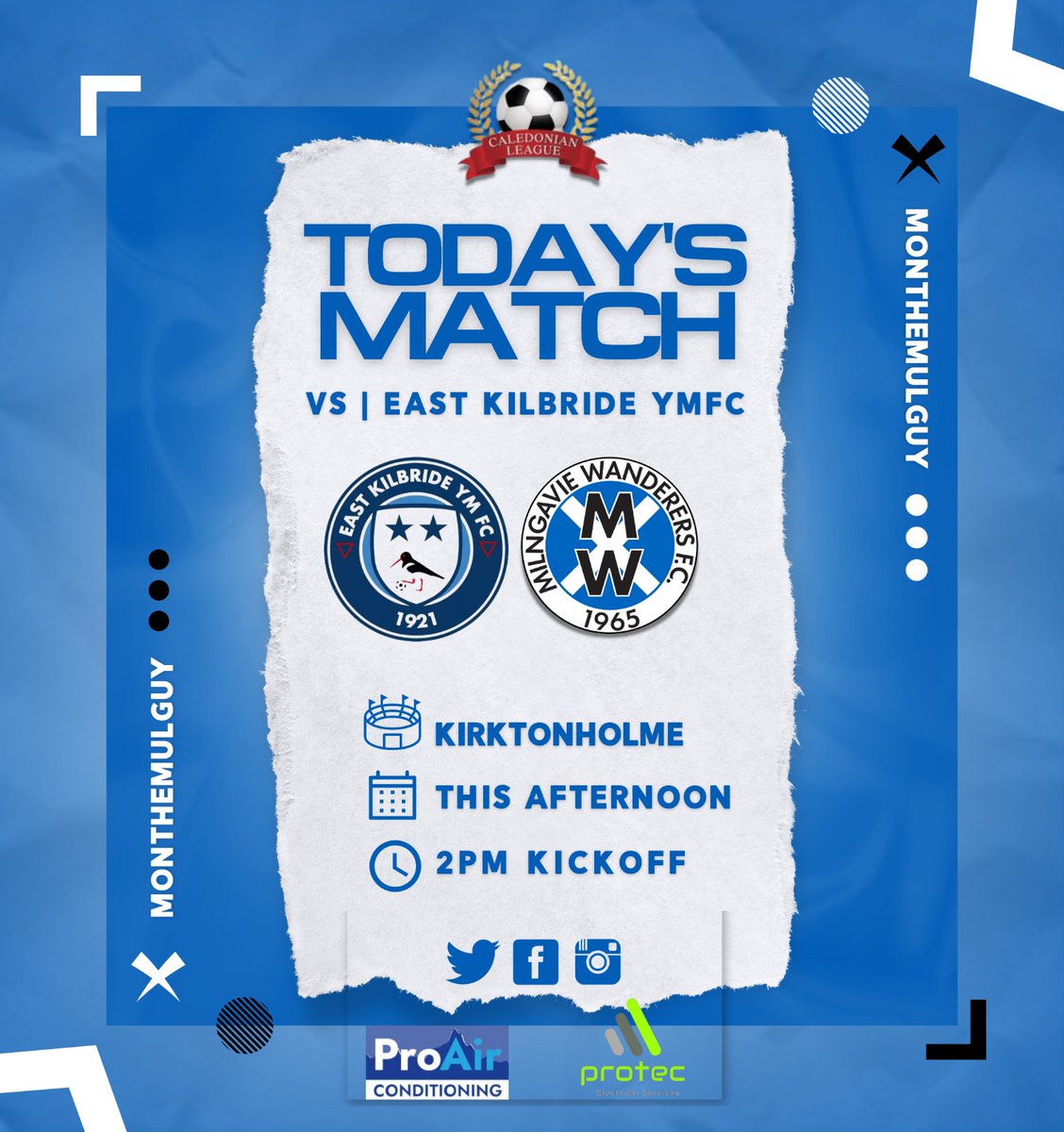 #GameDay

⚽️ - <a href="/EKYM_FC/">East Kilbride YM FC</a>
🏆 - <a href="/CaledonianAFA/">CaledonianLeague</a>
📅 - 27.08.22
⏰ - 2pm
📍 - Kirktonholme Park

Another tough game as we travel to unbeaten table toppers EKYM.

#MonTheMulguy!

<a href="/scottish_aff/">AmateurFixturesResultsSCO</a> @proairuk <a href="/protec_elec/">Protec Electrical Services</a> @MatchdaySMedia