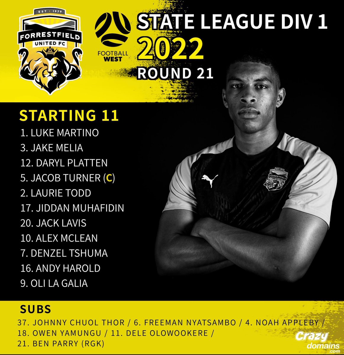 ForrestfieldC's tweet photo. Here’s how you Forrie boys line up against Subiaco this afternoon! 

🟡⚫️🟡⚫️ #oneforrie 🟡⚫️🟡⚫️ https://t.co/Ge4mG5LL92