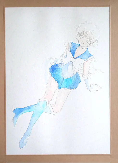 やはり描きたい所から塗ってしまう… 