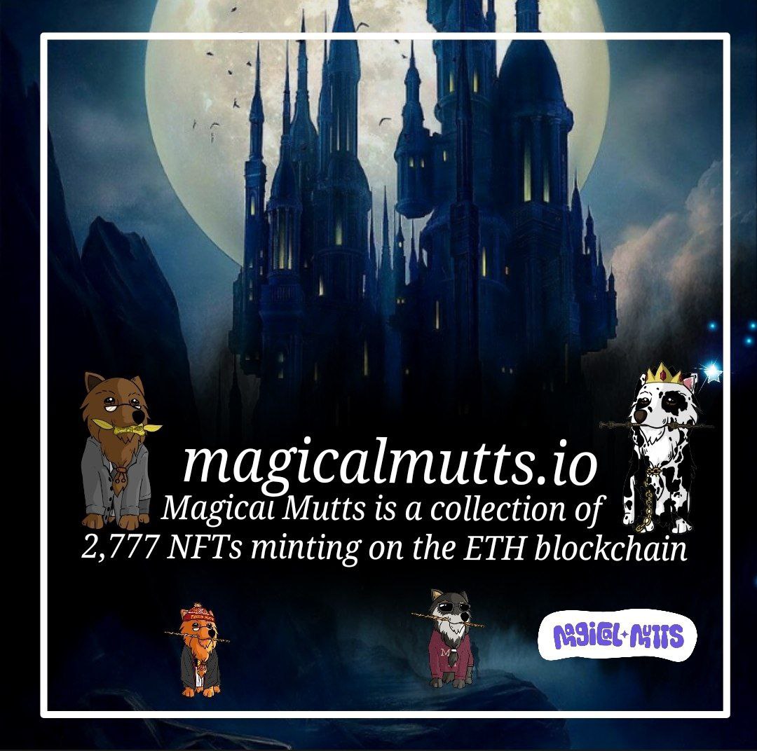 Emma_6465's tweet photo. Magical mutts, a collection of 2,777 NFTs minting. #magicalmutt
#DUMBLE #DumbleDAO
Linktree: https://t.co/XYGac6t82L
#DUMBLE #DumbleDAO $DUMBLE #DEX #BSC #BSCGems #NFT #CRYPTO #RBXS #RBXSamurai #NFTGiveaway #NFTraffle #NFTcontest #NFT #NFTs https://t.co/8X43FLh1mL