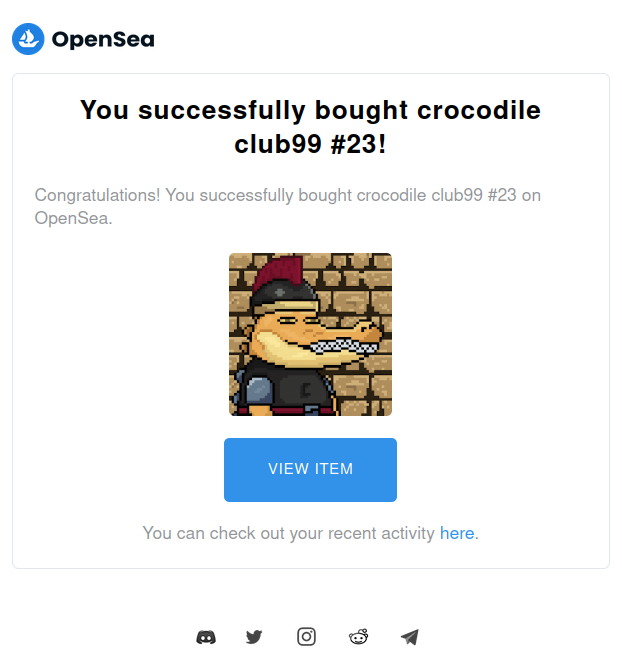 Just bought this amazing croco from <a href="/Crocodileclub9/">Crocodileclub99</a> collection! 🐊😍⚔️

I am from Rome, so... This is the perfect piece for me 👀

Follow and support him!❤️

#NFTs #NFTCommunity #thinkerz
