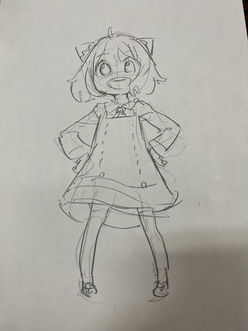 甥に頼まれて描いたアーニャ 