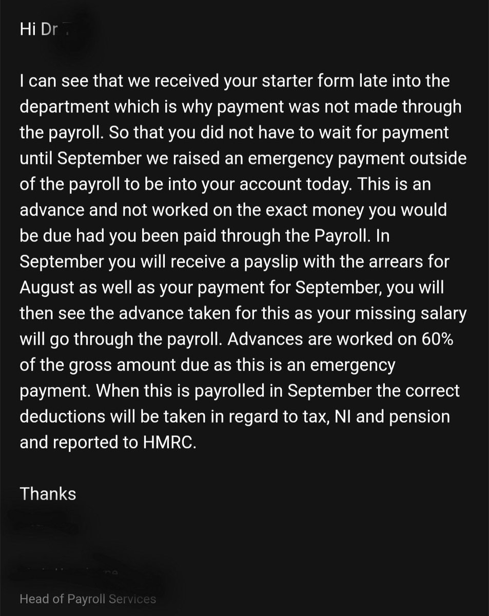 I did everything on time. Medical staffing thought they wasn't responsible for paying me, they submitted to payrolls late.

Informed, without asking for consent, we paid you 60% of your actual salary this month. 

No apologies.

Expected to wait for 40% arrears in September.