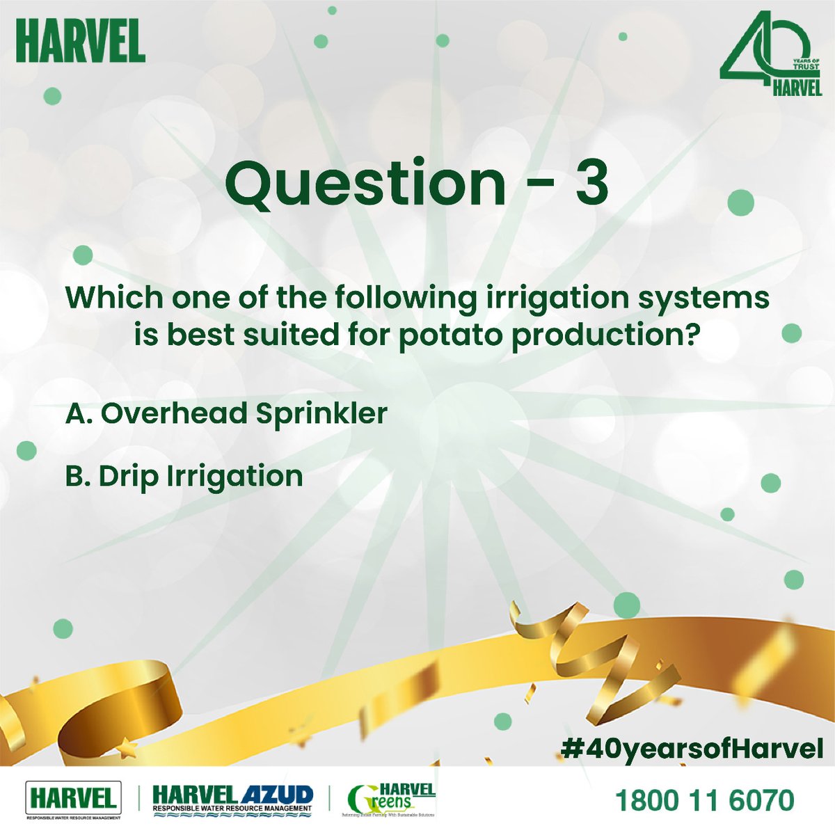 harvelgroup's tweet photo. Finally here's the last question of the contest! The commemoration of Harvel’s 40-year jubilee marks a day of celebration and excitement. We'd like you to be a part of it as well. So gear up and participate to win prizes worth ₹ 4000. Stay tuned as we announce our winner soon. https://t.co/SvsQTkSNz6