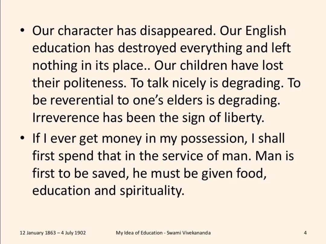 Purusavyaghra_'s tweet photo. @DrRupani @TaraRao0112 Modern Western influenced education system is reductionist &amp; narrow. However well presented it may be, it almost always ends up boosting mere ego of a person because there's no essence of  Wisdom from 1) Spirituality or 2) Worldly in it. https://t.co/eehLvAZmEy https://t.co/qd51Tb1lvO