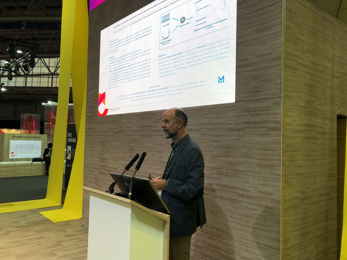 JoseJuanatey's tweet photo. #ESCCongress @carlospenagil presenting a project using AI for helping the decision making process in Cardiology! The future is now! @cardiologiaCHUS @secardiologia https://t.co/bKaLxUhUP5