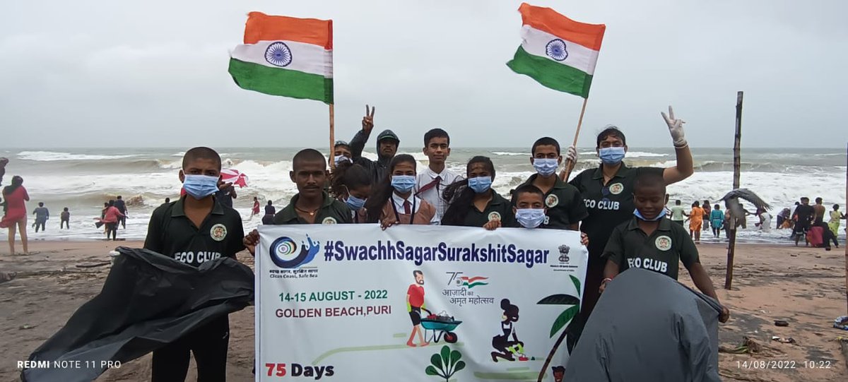 BodiesNature's tweet photo. @moesgoi @moefcc @PMOIndia @NITIAayog @DrJitendraSingh  @manojpingua

Team Nature Bodies conducted a cleanup drive at Golden Sea Beach Puri, Odisha from 13th to 15th August 2022 under the initiative of Swachh Sagar Surakshit Sagar Campaign by Ministry of Earth Sciences. https://t.co/54T2e2z1qr