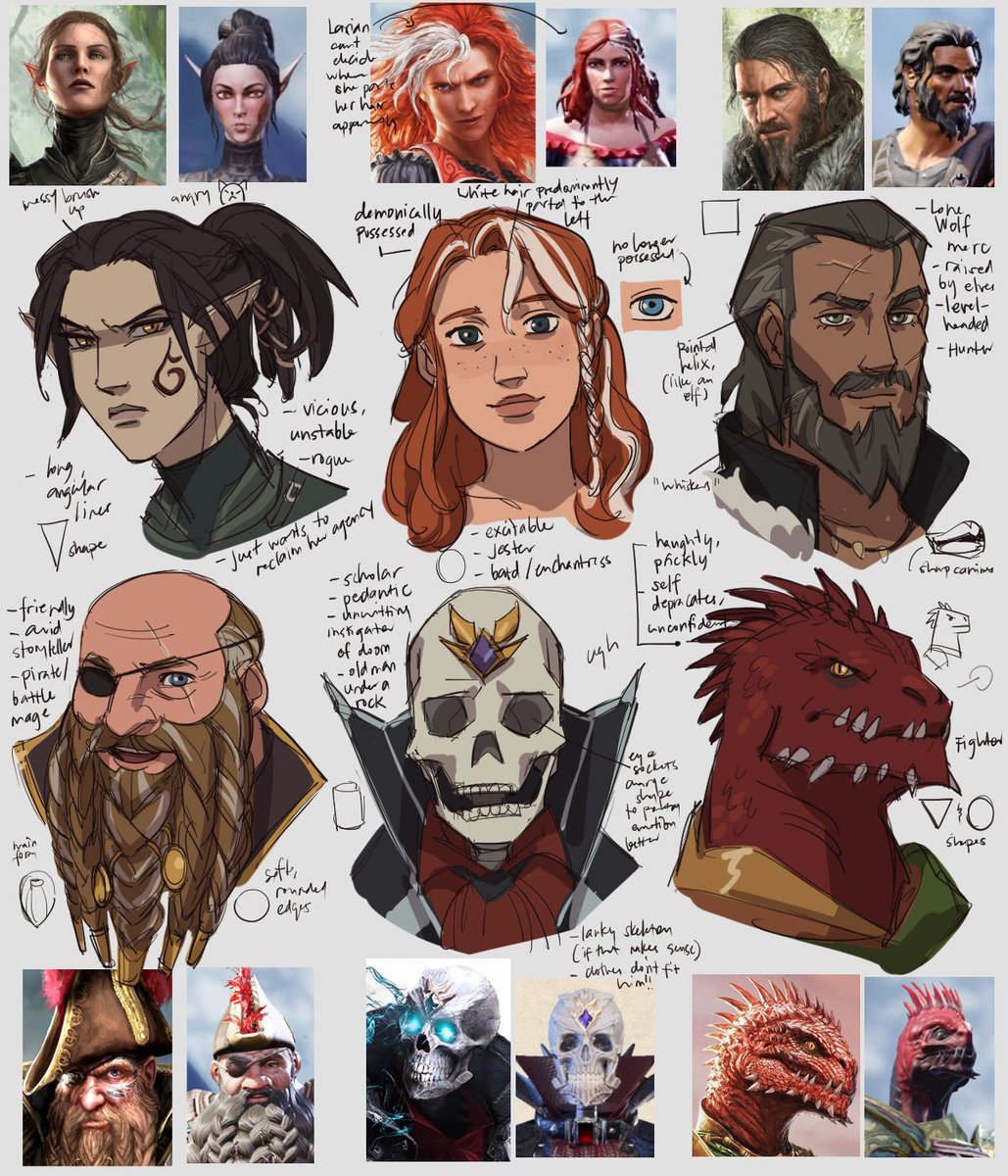 me breaking down the #dos2 party character designs into simplified forms, and using shape language to portray their respective personalities and changes in emotion ✨

CHARACTER DESIGN IS MY PASSION ALSO THIS GAME IS. MAKINGME FERAL 🤠 