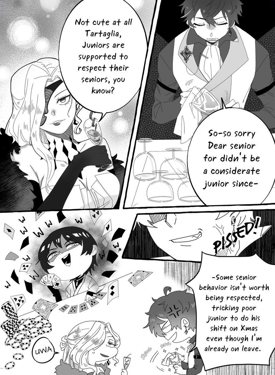 2/23 the Casino au. that I wish to finish before Xmas comes. Flirty Childe vs Mafia Zhongli 