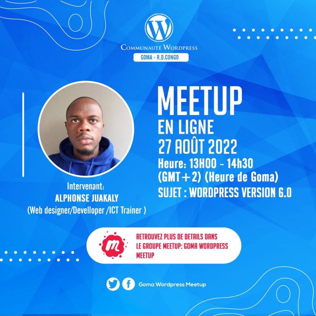 WordPressGoma's tweet photo. En grand meetup pour aujourd’hui avec @AlphonseJuakaly @wordpressdotcom @YedidyaHyongo @zungviapp @wazacode #Goma #RDC #WordPress #Tech https://t.co/e2zDnoun1I