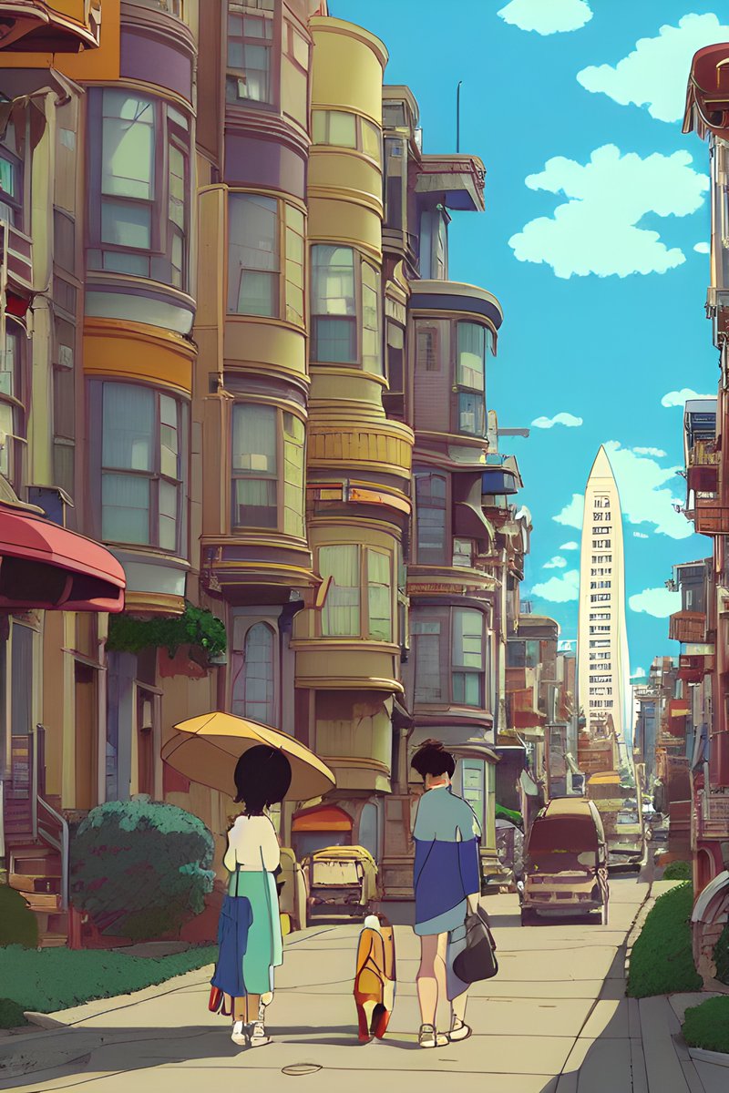sharifshameem's tweet photo. A few more Studio Ghibli SF images from stable diffusion. I find the Ghibli-style warm colors gorgeous. https://t.co/L3vpyNNsCd
