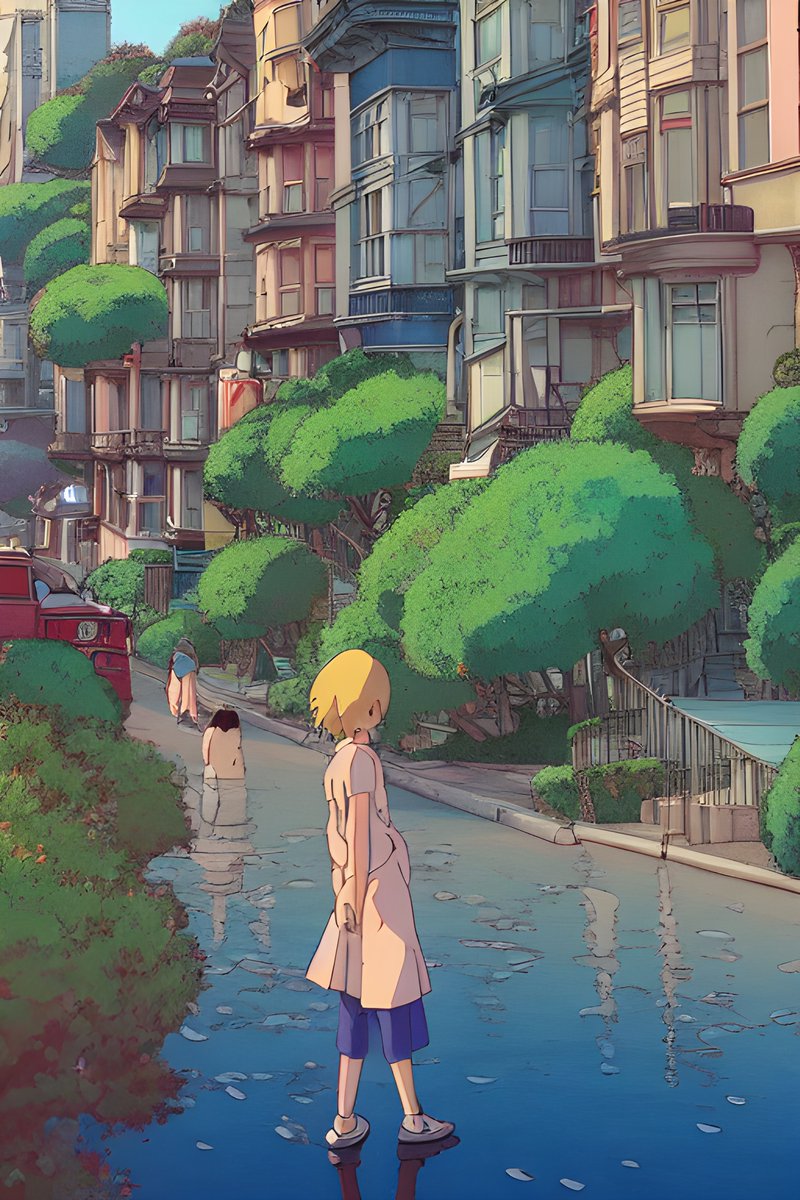 sharifshameem's tweet photo. A few more Studio Ghibli SF images from stable diffusion. I find the Ghibli-style warm colors gorgeous. https://t.co/L3vpyNNsCd