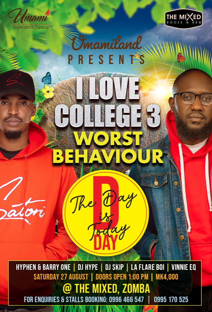 PhoyaWrld's tweet image. Zomba....! Achina Hyphen Akubwera Ndi Moto Akufuna Akoleze.....!!! 🔥 🔥 🔥
#WorstBehaviour 

📍 The Mixed
🎟 4K
⌚ Today From 1 Pm