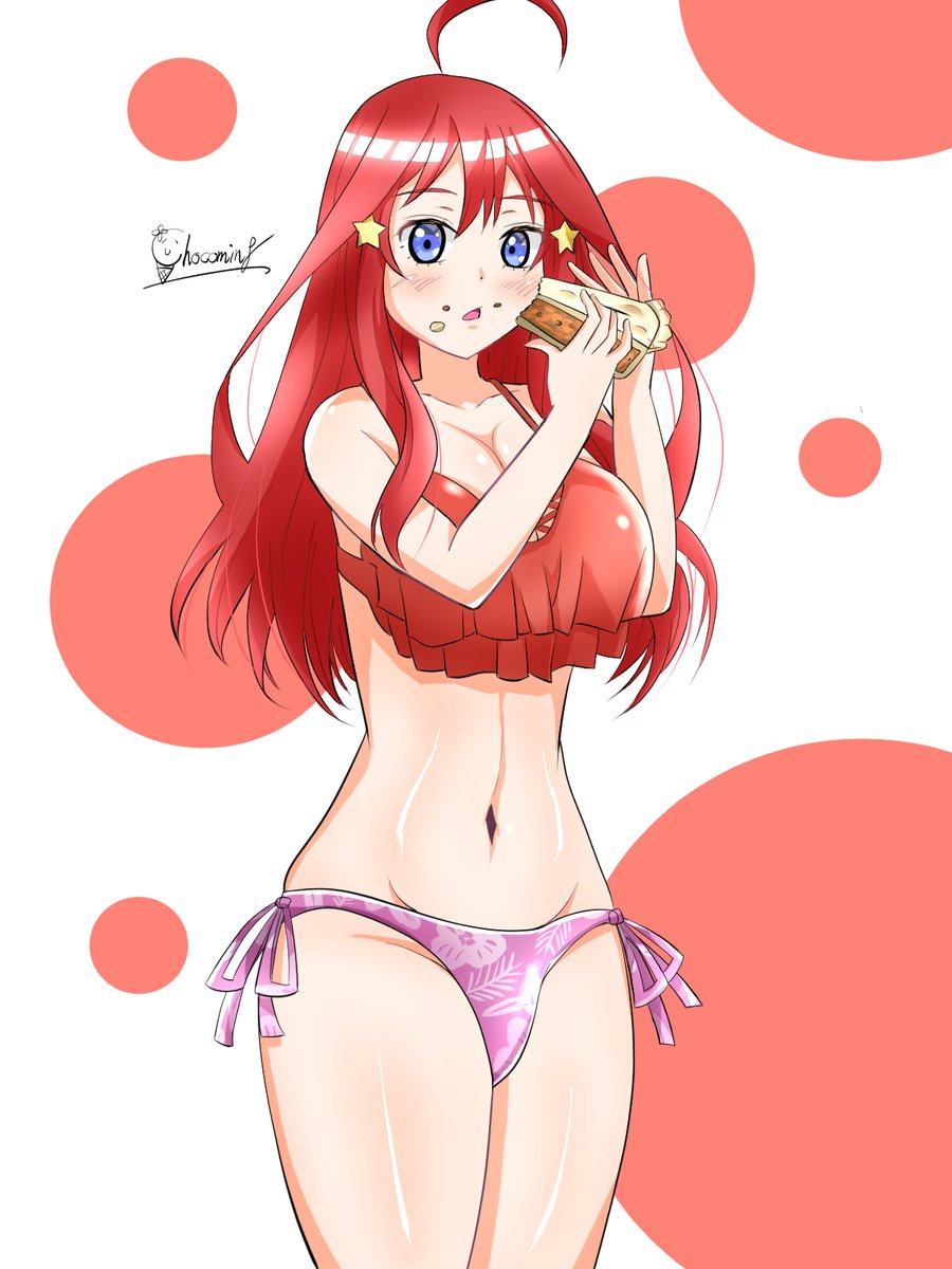 チョコミントさんがTwitterに投稿した中野五月(五等分の花嫁)のイラスト。