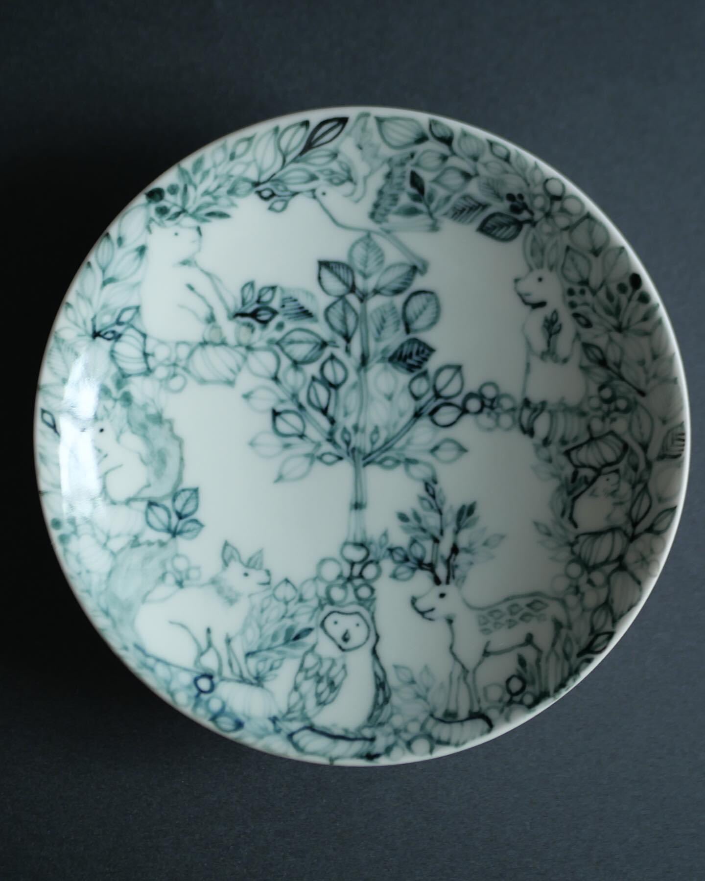 岳中爽果さん【葉】ブラウン 台皿