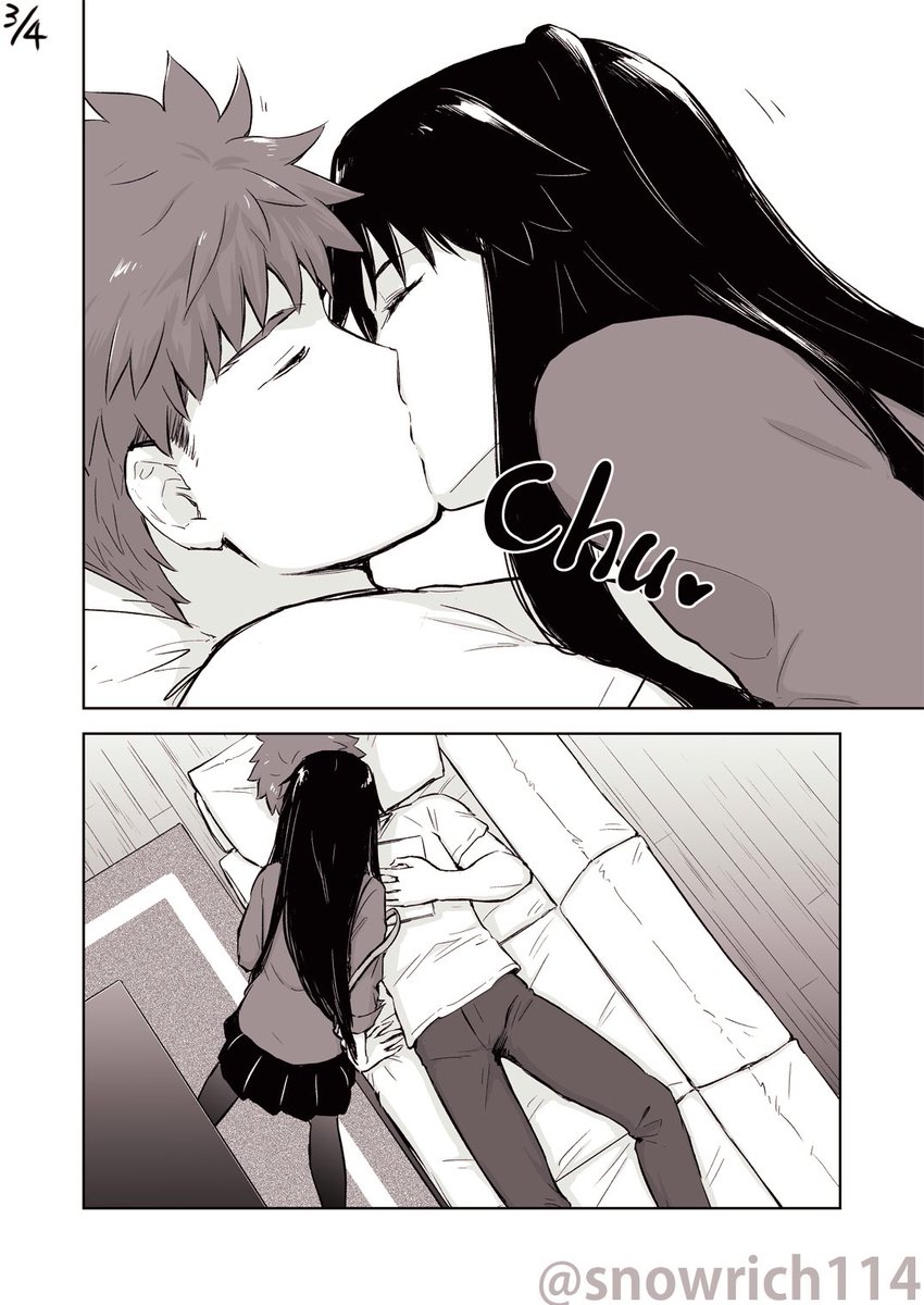 Just kissing. Shirou and Rin. #ubw 
