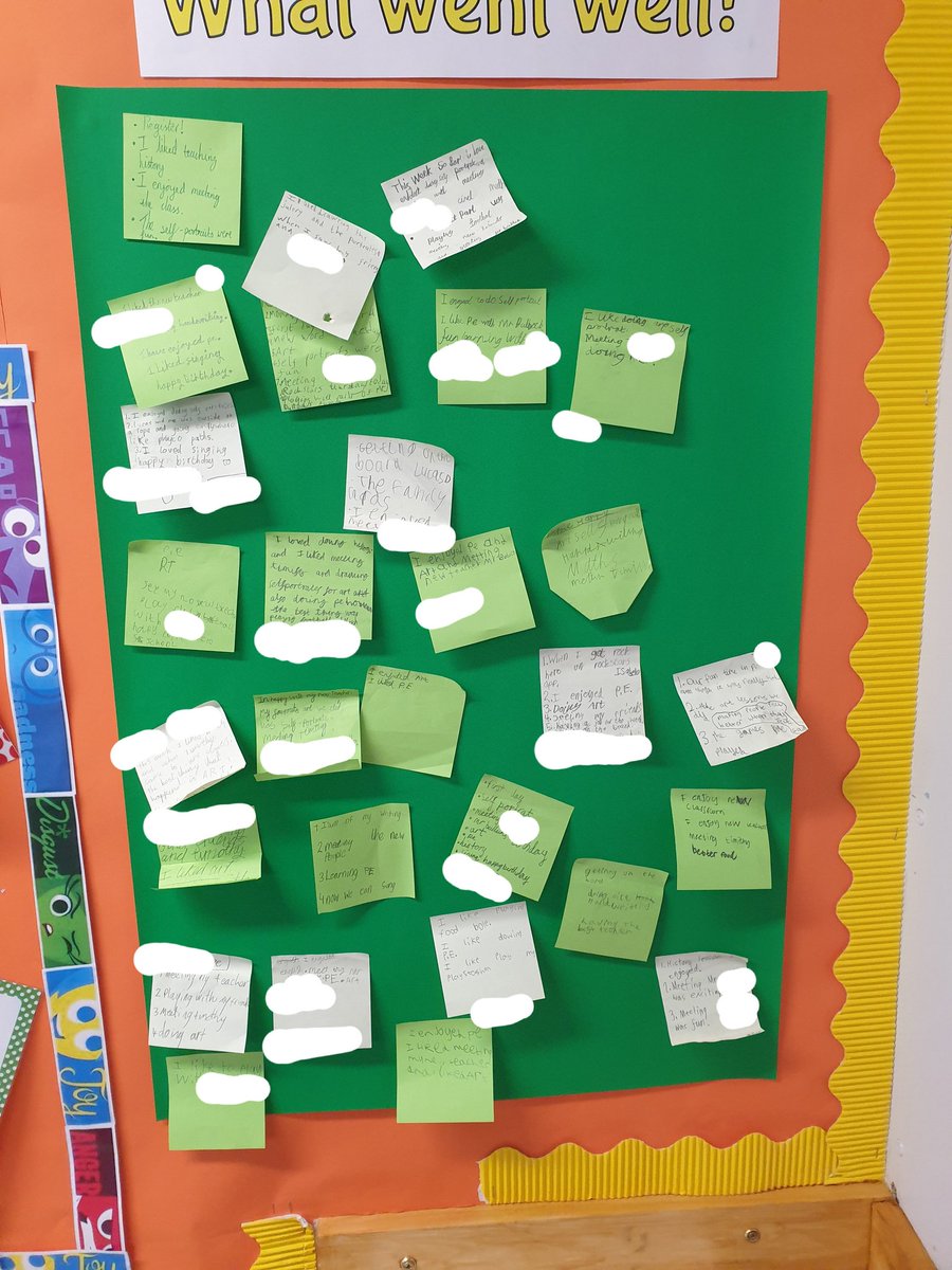 At the end of every Friday last year, me and my class would do a 'What Went Well?' Each one of us would write down 3 things that we feel went well this week, and read them out to the class. It was such an uplifting way to end the week! Credit to <a href="/AdrianBethune/">Adrian Bethune MCCT</a>. #wellbeing #ect