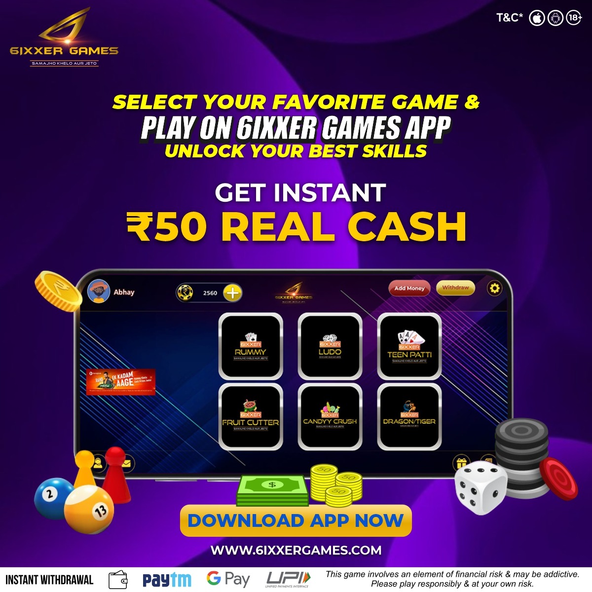 6ixxerApp's tweet photo. Play Online Games @ India's Most Loved online games App!

18+ Only |  100% Safe, Secure &amp; Legal!

✅𝗗𝗼𝘄𝗻𝗹𝗼𝗮𝗱 𝗔𝗽𝗽 𝗡𝗼𝘄👉https://t.co/bNRhR0Qj2w

#6ixxerrummy #PlayRummy #OnlineGames #mobilerummy #IndianRummy #CardGames #SignupNow #Rummy #App #playnow https://t.co/UmM0di31Bd