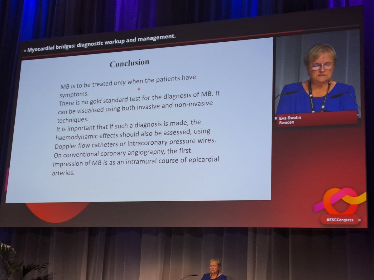 Myocardial bridges what about treatment by Eva Swahn #ESCCongress <a href="/escardio/">European Society of Cardiology</a> #cvAcute #acvc_esc <a href="/ACVCPresident/">ACVCPresident</a>  <a href="/umityasarsinan1/">Ümit Yaşar Sinan, MD, FESC</a> <a href="/drmilicaa/">Milica Aleksic</a> @susannaprice <a href="/mirvatalasnag/">MIЯVΛƬ #IC</a> <a href="/VijayKunadian/">Professor Vijay Kunadian</a>