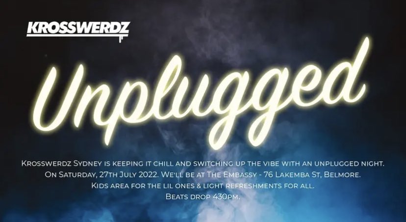 DefinitionHH's tweet photo. Krosswerdz Sydney - Unplugged

Live - https://t.co/8UTKNGhfsl https://t.co/QdkMPGvzEO