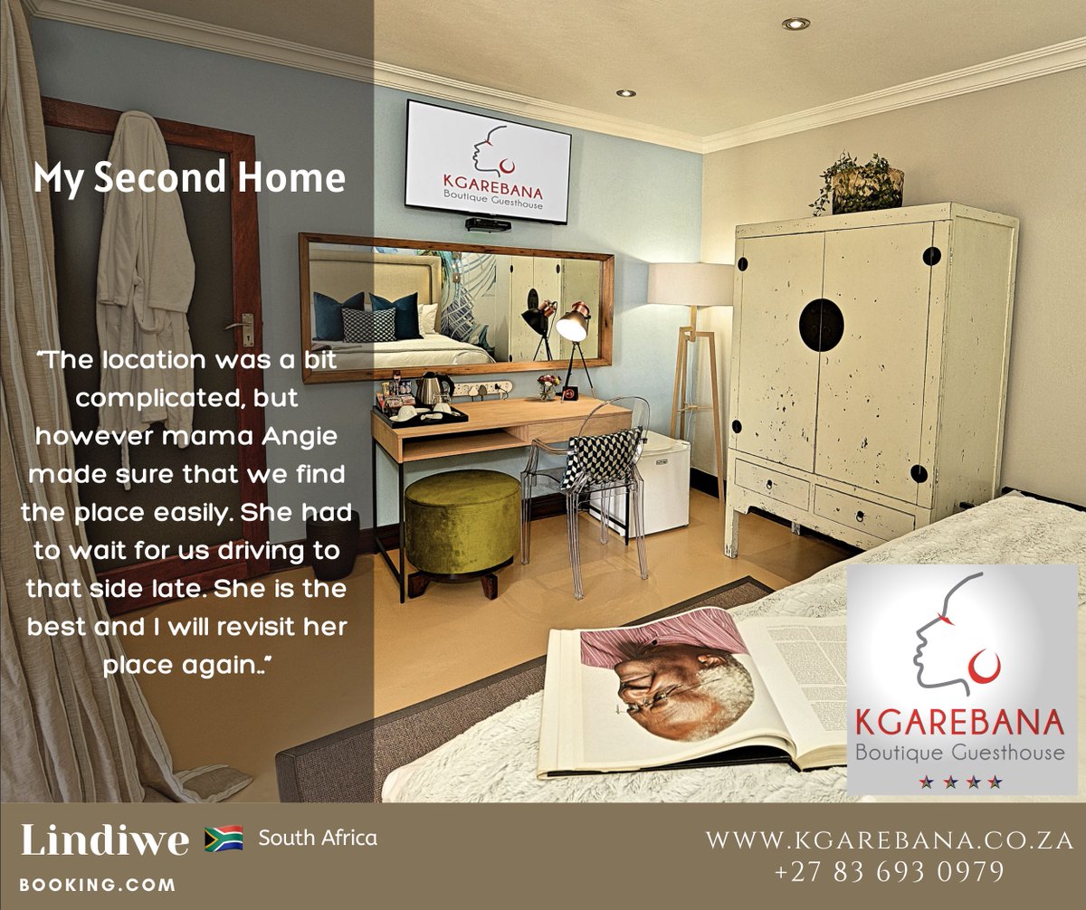 Guest Satisfaction: Kgarebana Boutique Guesthouse.

kgarebana.co.za / +27 83 693 0979

#TravelSA #travel #airbnb #TourismSA #ShotLeft #SBWL #WeDoTourism #MpumalangaTourism #AUSvRSA #mallofafrica