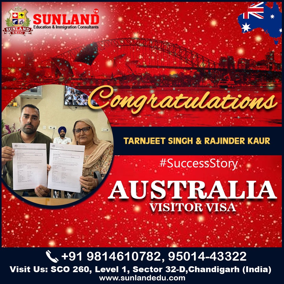 sunlandchd's tweet image. 🎊 👏 Heartiest Congratulations 🎊 👏 to "" 𝐓𝐀𝐑𝐀𝐍𝐉𝐄𝐄𝐓 𝐒𝐈𝐍𝐆𝐇 &amp;amp; 𝐑𝐀𝐉𝐈𝐍𝐃𝐄𝐑 𝐊𝐀𝐔𝐑 "" For Getting 𝐀𝐔𝐒𝐓𝐑𝐀𝐋𝐈𝐀 ""𝐕𝐈𝐒𝐈𝐓𝐎𝐑 𝐕𝐈𝐒𝐀"" Stamped 
Website: sunlandedu.com

#GapAcceptable #GapChallenge #canadastudyvisa #studypermit
