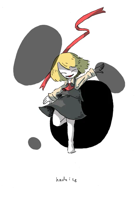 アナログリハビリ夜が更ければ、お腹が空くのかー。#お絵描き #イラスト #東方 