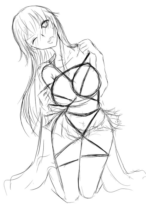 最近のスパガ落書き。スランプです 