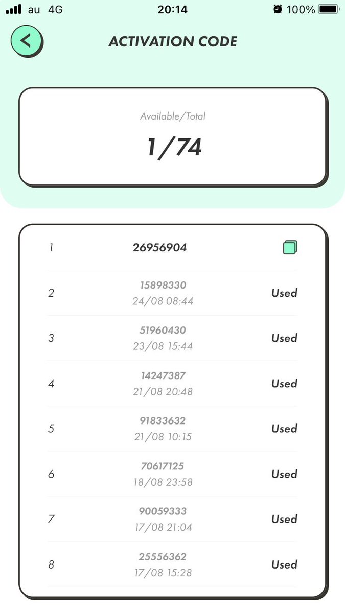 drums_STEPN's tweet photo. STEPN Activation Code.
This is required to start using STEPN.
（STEPNのアクティベーションコードです。STEPNを始めるのに必要です。）
使われたらコメント欄にusedと書いてます

26956904

#STEPN 
#GMT 
#GST
#STEPNはじめかた
#stepnactivationcode 
#STEPNアクティベーションコード https://t.co/CgW2VqY0KN
