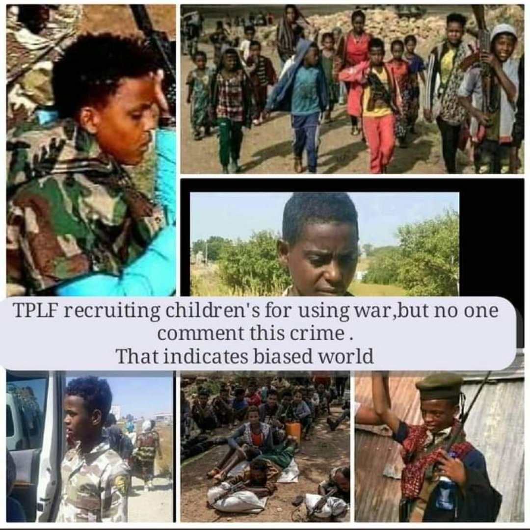 Amanuel69288179's tweet photo. @PamelaFalk @DrTedros Isn't it a crime to use chil soldiers? Neither @UN @UNICEF @DrTedros condemned the use of child soldiers by #TPLF. @DrTedros didn't condemn the looting of humanitarian aid from @WFP by #TPFL in this week. All he wants now is to divert world's attention from #TPLF looting crime https://t.co/DTglnQ2Rqu