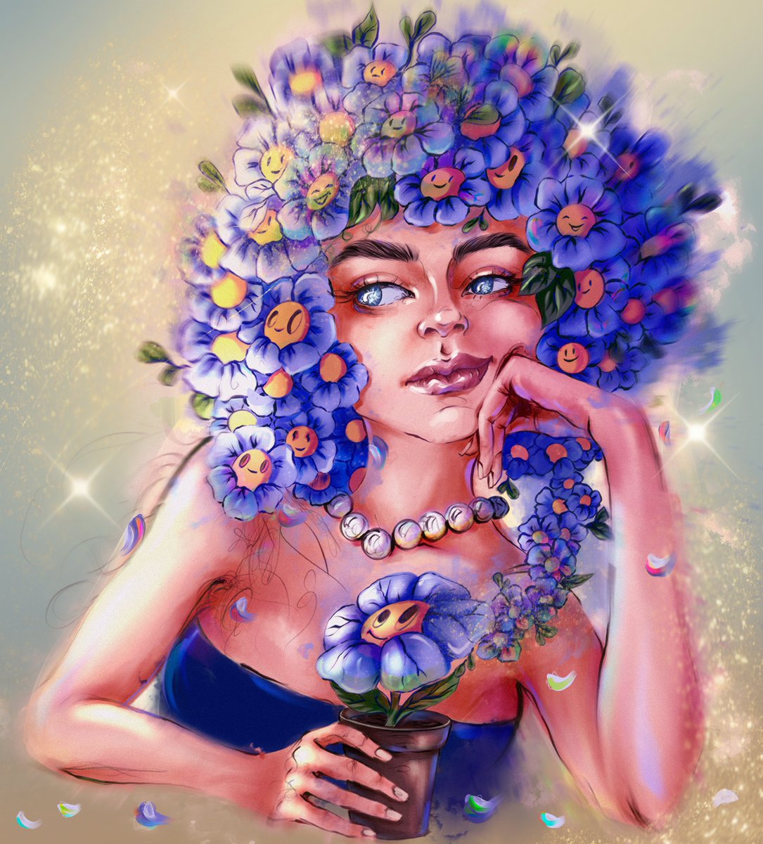 Flower fairy via @signArtApp -  mainnet.sign-art.app/user/3P66WjJwY… #summer #fairy #flowers #memories #sadness #NFT #SignArt