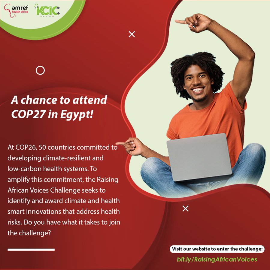 Amref_Kenya's tweet photo. 🚨Have you Heard? 
 
€7,000 up for grabs if you have a #climate and #health smart innovations from these countries:

🇪🇹 Ethiopia
🇰🇪 Kenya
🇲🇼Malawi
🇿🇦 South Africa
🇸🇸 South Sudan
🇹🇿 Tanzania
🇺🇬 Uganda
🇿🇲 Zambia
Apply 👉https://t.co/F3Pv5D61d5
#RaisingAfricanVoices https://t.co/yrVIBssziC