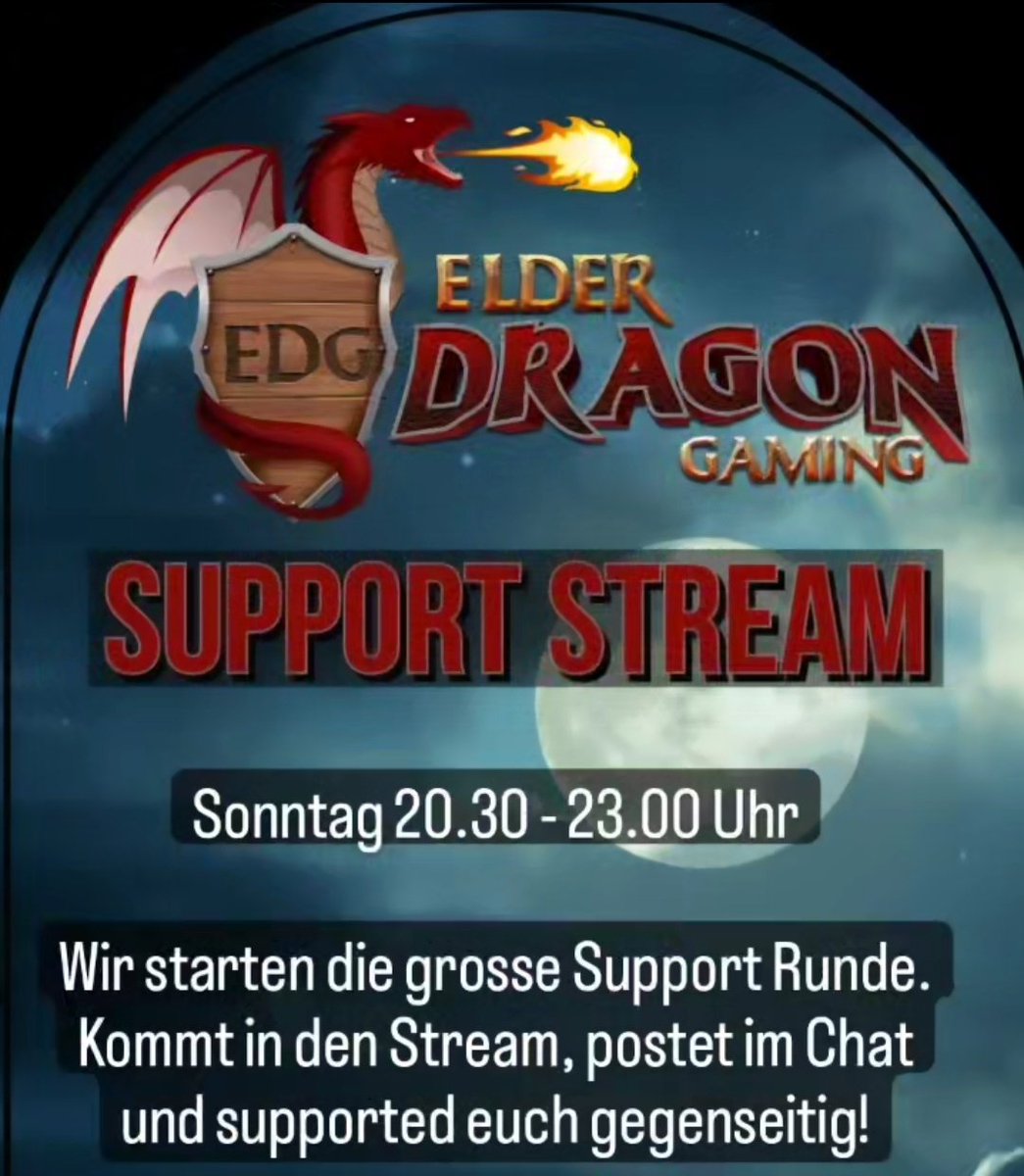 Dragonverse_de's tweet photo. Sonntag Abend, 20.30 Uhr grosser Support Stream. Einfach in den Chat kommen, euren Link Posten und die anderen liken. Follow 4 follow. https://t.co/uOxxoDwa1s

#twitch #twitchde #twitchgermany #streaming #gaming #SupportSmallStreamers #support #follow4follow #f4f #germanmediart https://t.co/vWomv1uf7A