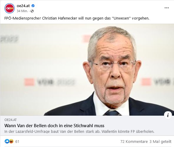 hafi1980's tweet photo. Manchmal mache ich schon markige Ansagen, auch in Richtung ⁦@vanderbellen ,⁩ aber da dürfte ⁦@oe24at⁩ tatsächlich ein Fehler passiert sein, schmunzeln musste ich dennoch ein wenig. Und weiß grad passt #rosenkranz #wählen #hilft #mademyday https://t.co/PWGo8TQX5z