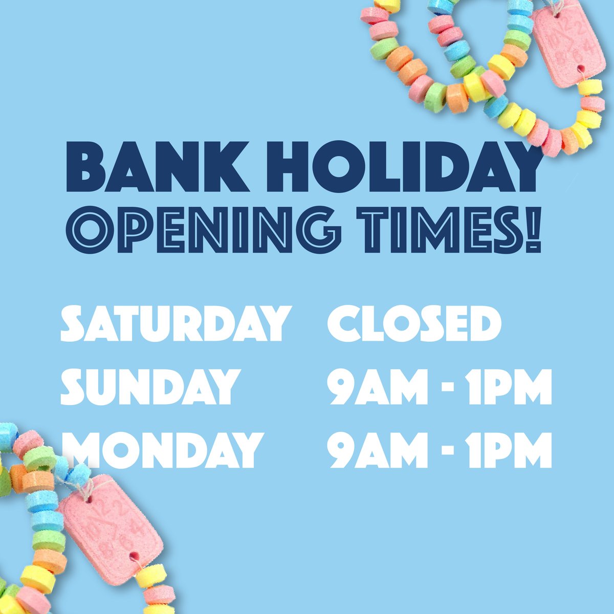 Here are our opening times for the August bank holiday! ⏰

Head in-store to pick up NEW products, stock up on back to school essentials and get ready for Halloween with FANG-tastic pick 'n' mix! 🤩

📍 Click here to find your local Hancocks store 👉 hancocks.co.uk/cash-carries