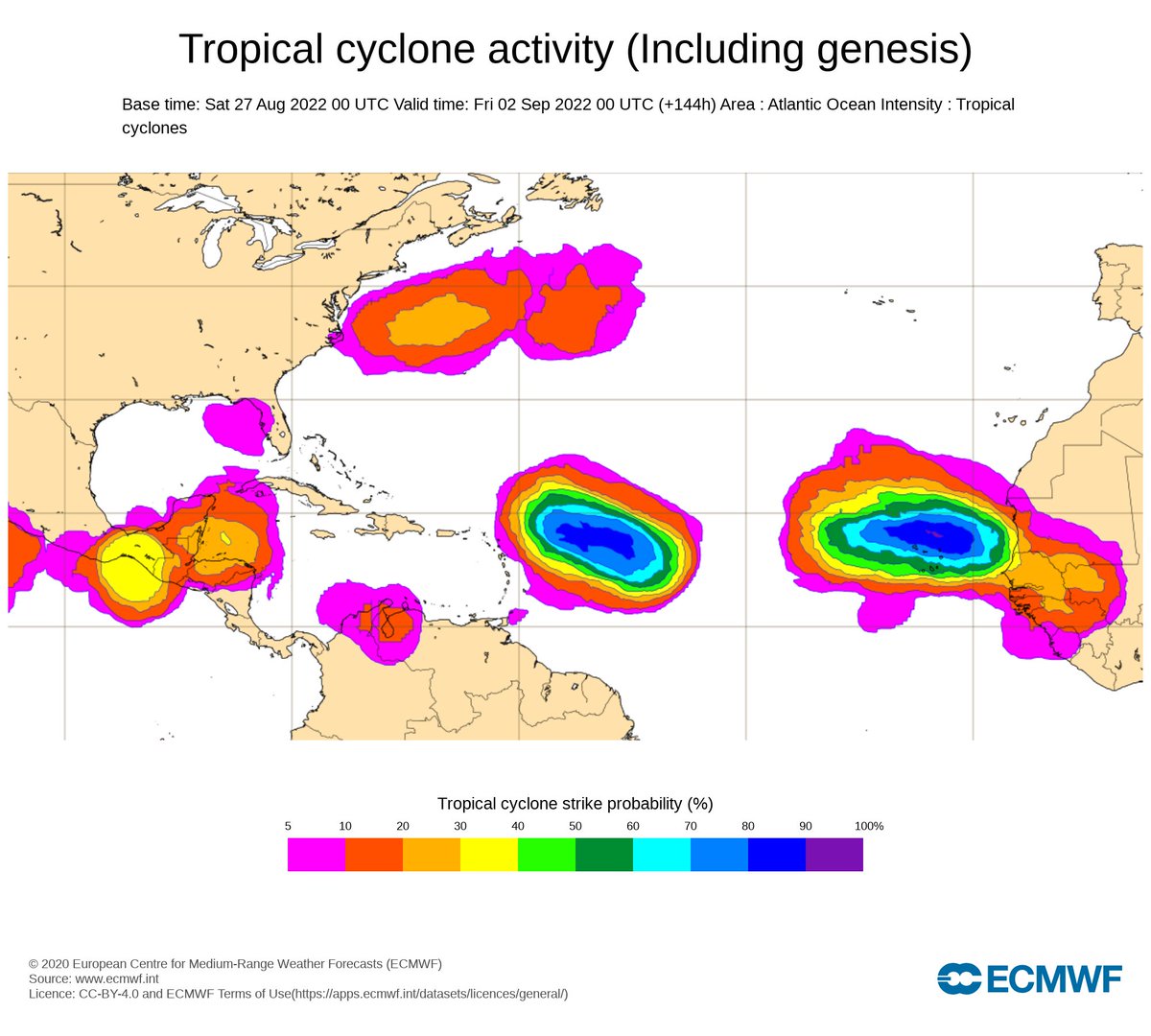 Alors que le début de saison cyclonique est exceptionnellement calme dans l'Atlantique, tout cela pourrait changer dès les 1ers jours de septembre avec plusieurs zones à surveiller en mer des Caraïbes et sur l'Atlantique tropical avec fortes proba d'activité cyclonique. 