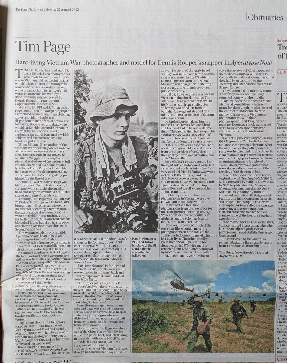 wright_vw_uk's tweet photo. This was a life lived on the edge.
#TimPage Obituary.
Today's #DailyTelegraph https://t.co/NLJSIrmDX6
