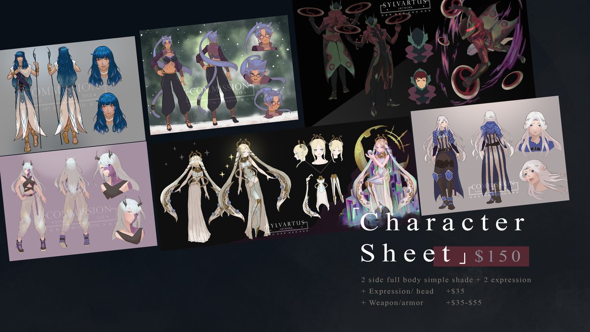 Sylvartus's tweet image. ✨Commission Open ✨

✏️ I do : character design, fanart, couple, splash art
✏️payment via Wise/ paypal 
✏️other artwork and price detail
sylvartus.wixsite.com/commission

RT are appreciated 🙏
#ArtCommission  #opencommissions #CommissionSheet