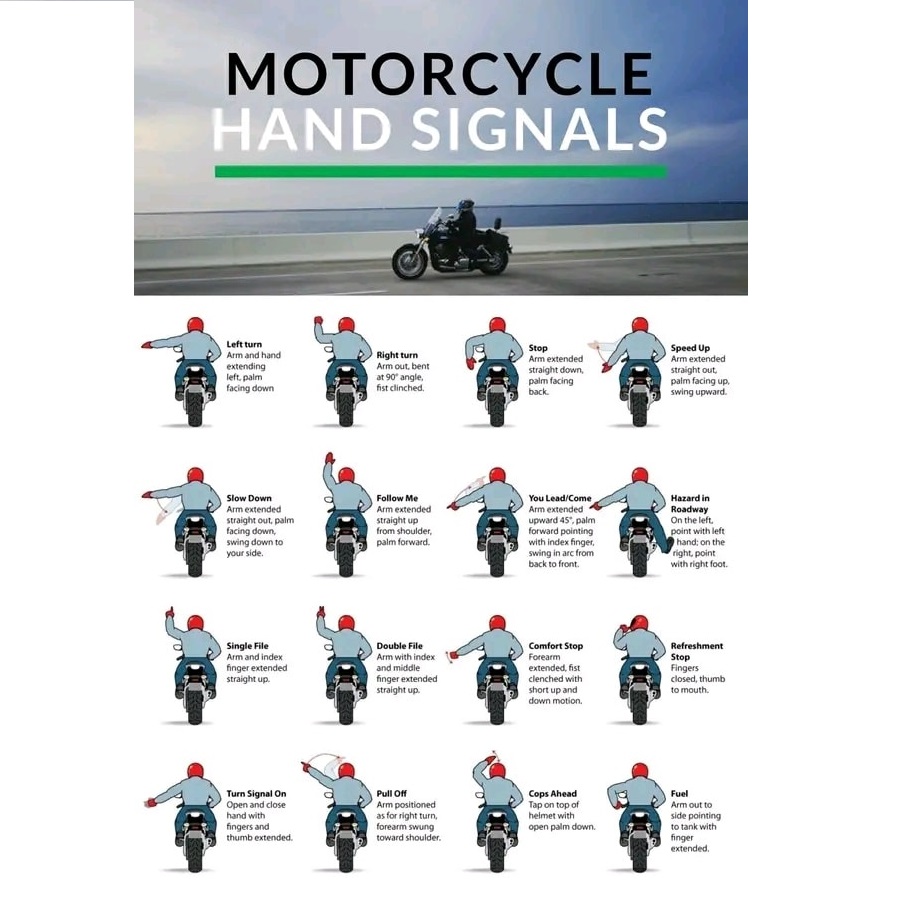 truckHEschool's tweet image. Know these motor riders hand signals.
Sharing the road safely.  #motorists #handsignals #roadsafety
