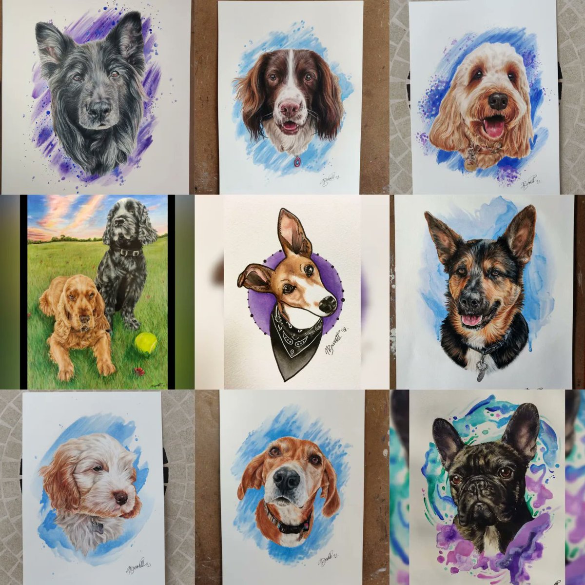 jbarrettart's tweet photo. Happy international dog day!!... for yesterday haha.

Dogs are literally the best thing ever. We really don't deserve them!

It's an honour to get to draw them for my lovely clients! And I'm very lucky to have two absolutely gorgeous and amazing girls myself 💖 

 #dogportraits https://t.co/F7bKXHq1JI