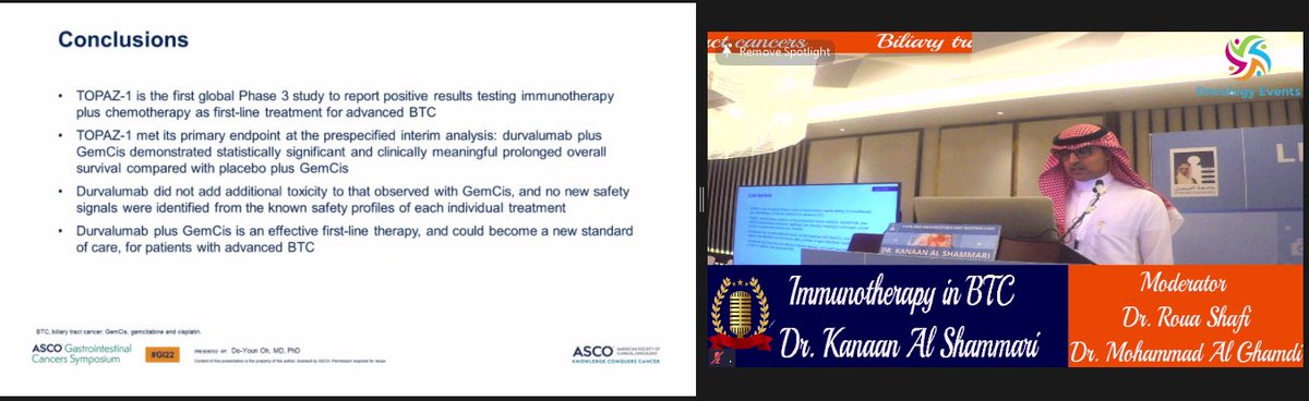 Oncology_Events's tweet image. 📢LIVER AND PANCREATOBILIARY MALIGNANCIES MASTERCLASS 2022 #LPMM  
📢#Immunotherapy in BTC 
By @Dr_Kanaan07  the Director, #MENA_NCCN Coordinating Center
     🤩
🫲🥼🫱
📢 This lecture was attended by 1️⃣0️⃣0️⃣0️⃣HCP on 
@Zoom and 3️⃣3️⃣1️⃣on @YouTube
 youtube.com/watch?v=g_Qtcv…