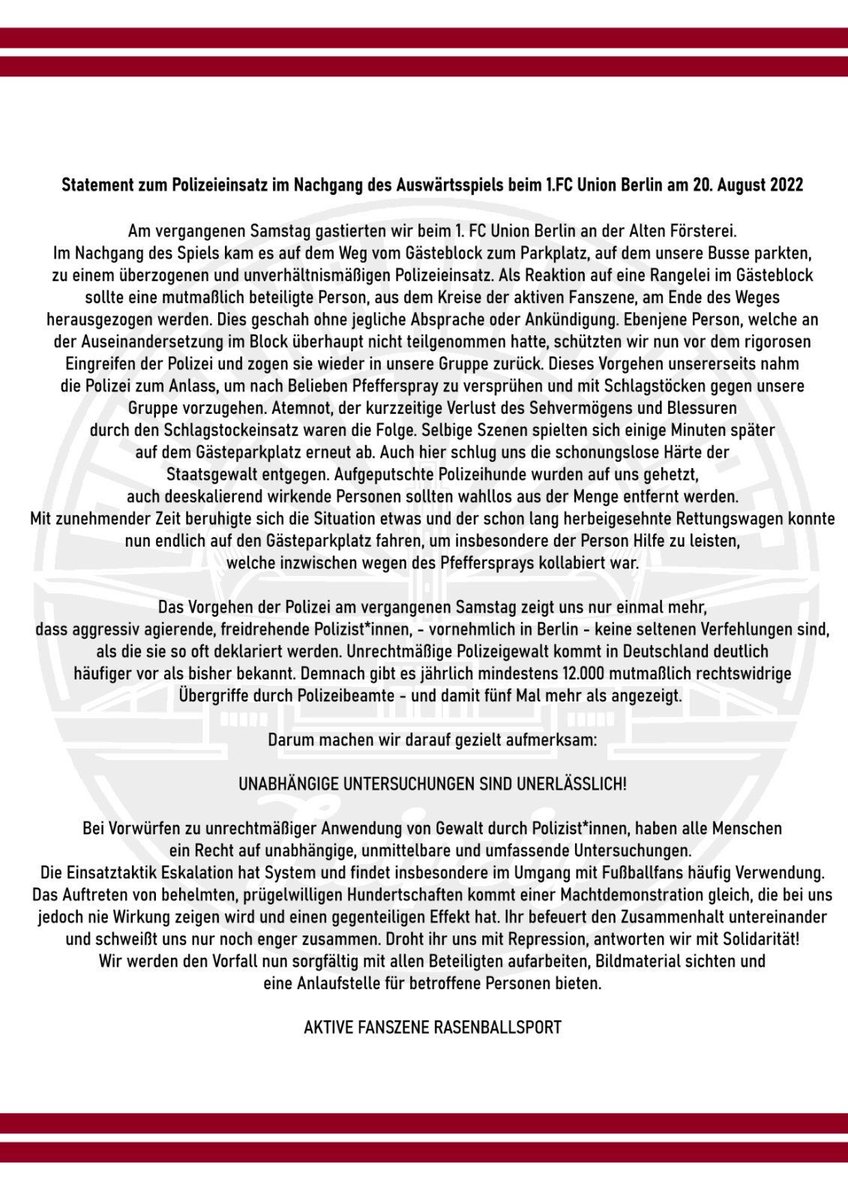 Unser gemeinsames Statement zu den Vorfällen in Berlin