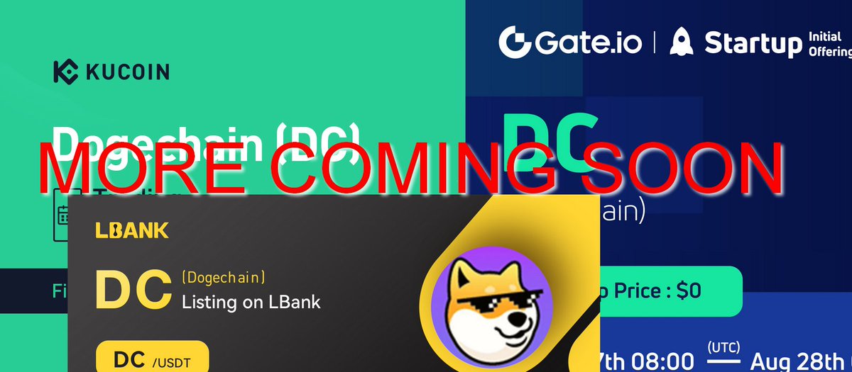 Still doubt about $DC ? <a href="/DogechainFamily/">Dogechain💜</a> 
48H since launch -> Uniswap / Lbank / MEXC / DogeSwap / QuickSwap
Today : Kucoin (confirmed)
Tomorrow : Gateio (confirmed)
And more is coming 👀 🚀 #DC #dogechain