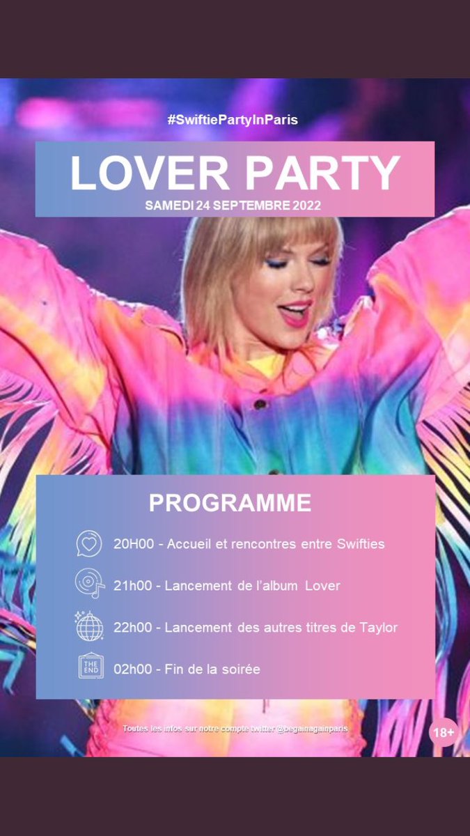 fee_lea's tweet photo. @taylorswift13 @taylornation13 @JLDolphinClub 
In less than one month our city will be screaming your name 💖💕💖💕💖💕💖💕💖
Thanks to @BeginAgainParis @ciwyw2_cecile @OnceUponHp 
I AM HAPPY 🌈✨🌈✨🌈✨🌈
#LoverParty 
#swiftiepartyinParis https://t.co/wSRRbXfYvm