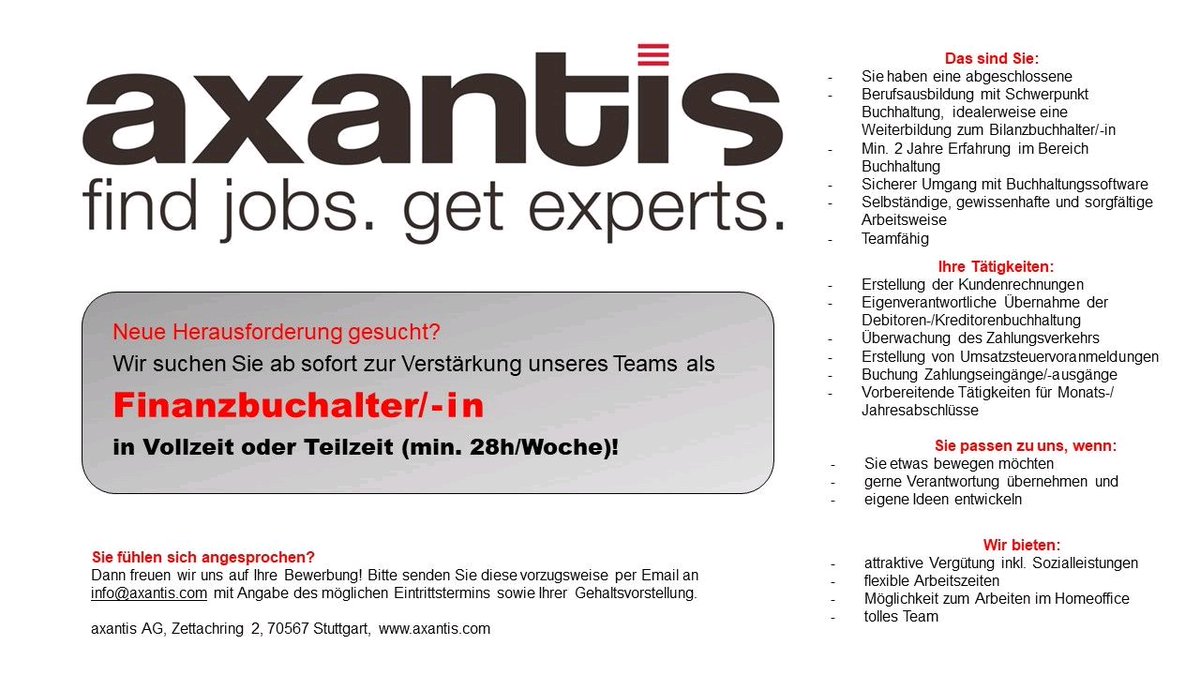 PROLOG_TEAM's tweet photo. axantis AG sucht Sie!

#zukunftgestalten #herausforderung #chance #jobwechsel #jobsuche #stuttgart #berufseinstieg #zukunft https://t.co/NuTRYbf8uF