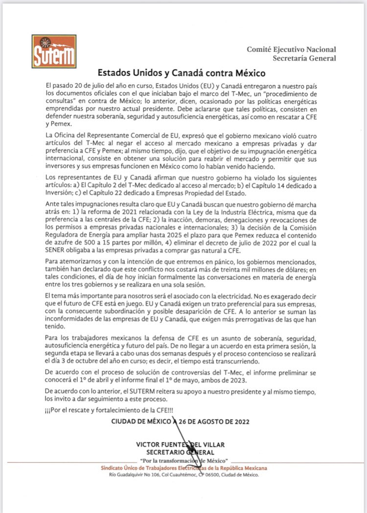 SUTERM_NACIONAL's tweet photo. Conunicado 26 de Agosto. https://t.co/lxFdFuFDZ3