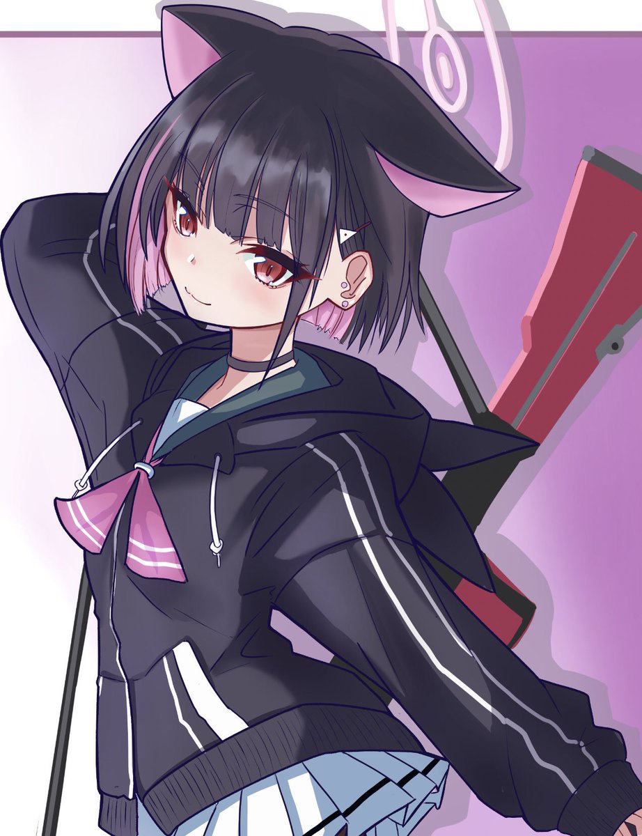 鬼方カヨコ(ブルアカ) 「#今月描いた絵を晒そう 」|伊富緑色　サンアカ2 No.3お疲れ様でした。のイラスト