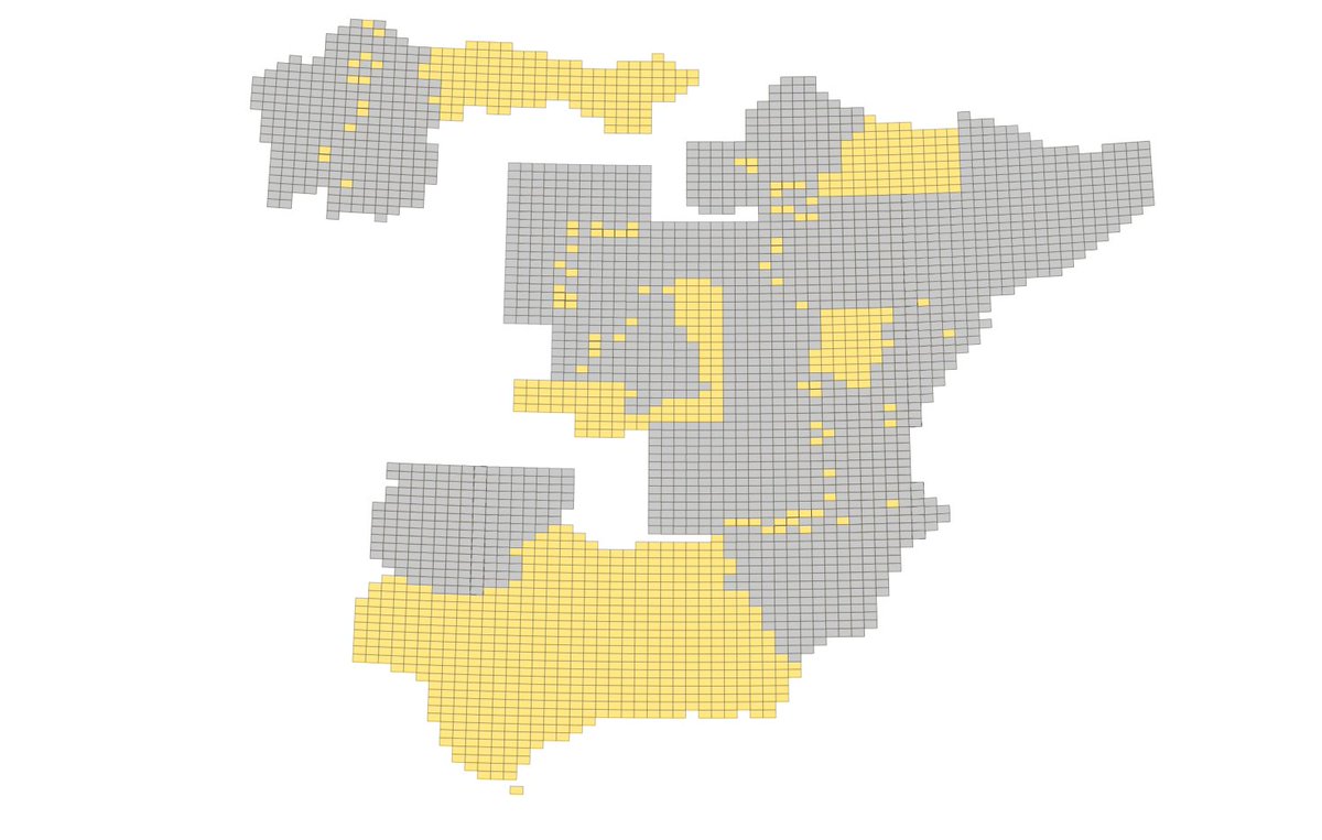 Nuevos datos de modelos de elevación @IGNSpain: @ctbikes y yo hemos actualizado la web de descargas con más de 1.000 teselas nuevas de 2m de resolución (en amarillo), que ahora cubren toda Andalucía, Asturias, Cantabria, Aragón y más partes de CLM. martingonzalez.net/ign-dem-grabbe…